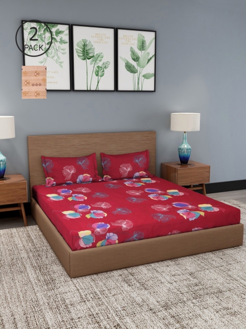 

NEUDIS Multicoloured Printed 180 TC 2 Queen Bedsheet with 4 Pillow Covers, Multi