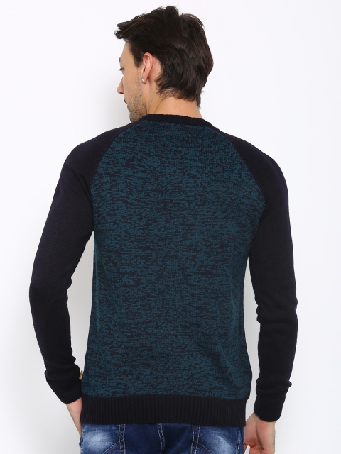 

Indian Terrain Men Navy Self-Design Sweater, Navy blue