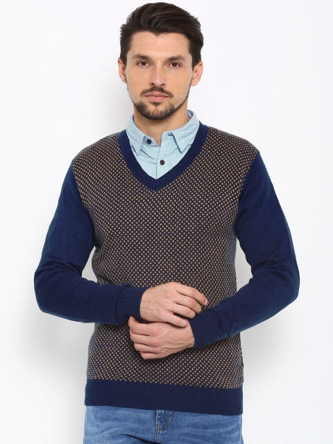 

Indian Terrain Men Navy Blue Jumper Fit Sweater