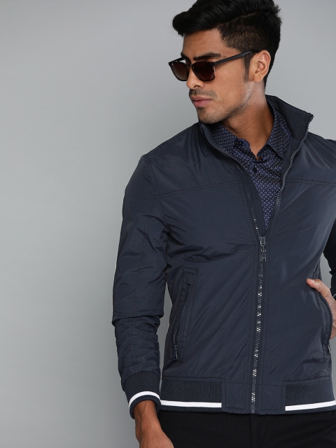 

Indian Terrain Men Navy Blue Solid Windcheater Bomber Jacket