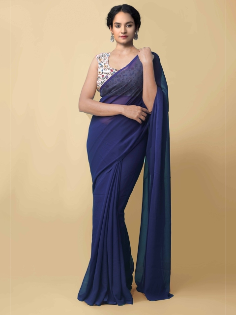 

Unnati Silks Blue Bhagalpuri Saree
