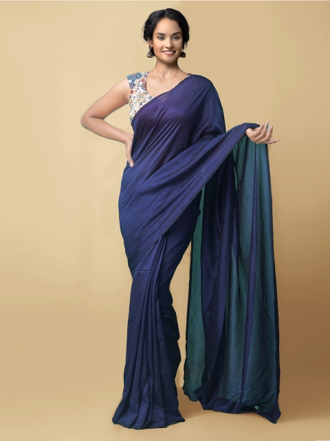 

Unnati Silks Blue Art Silk Bhagalpuri Saree