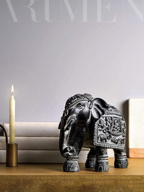 

THE ARTMENT Black Decorative Show Elephant Showpiece