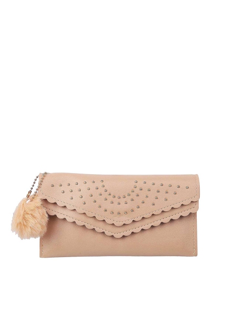 

WALKWAY Beige & Gold-Toned Textured Envelope Clutch