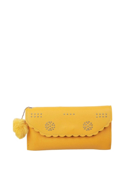 

WALKWAY by Metro Yellow Embellished Envelope Clutch
