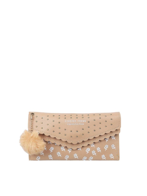 

WALKWAY Beige & Gold-Toned Printed Envelope Clutch