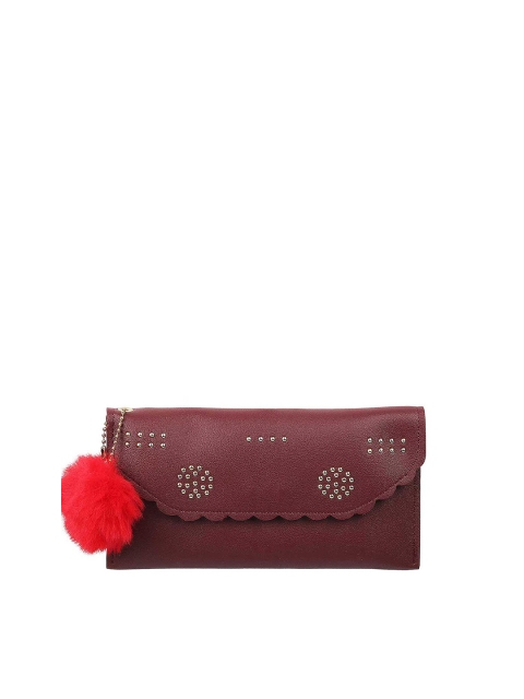 

WALKWAY Maroon Textured Envelope Clutch