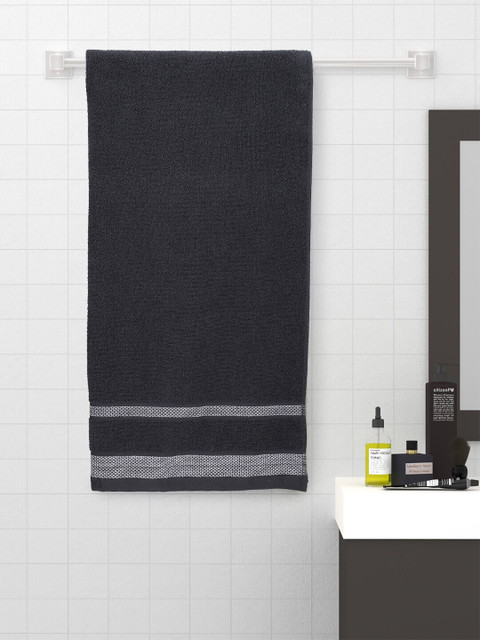

Raymond Home Grey Solid Extra Absorbent 380 GSM Cotton Bath Towel