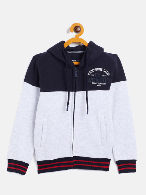 

Crimsoune Club Boys Multicoloured Colourblocked Hooded Sweatshirt, Multi