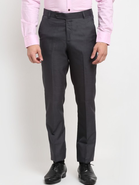 

La Mode Men Grey Formal Trousers