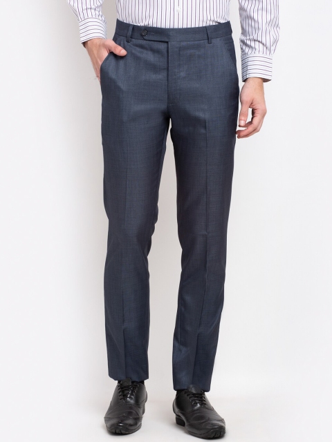 

La Mode Men Blue Formal Trousers