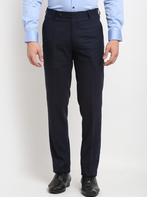 

La Mode Men Blue Formal Trousers