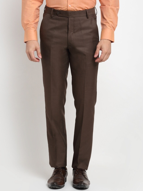 

La Mode Men Brown Formal Trousers