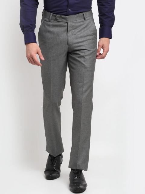 

La Mode Men Grey Formal Trousers