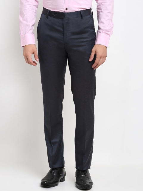 

La Mode Men Blue Formal Trousers