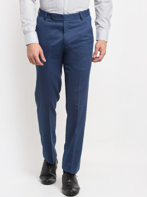 

La Mode Men Blue Formal Trousers