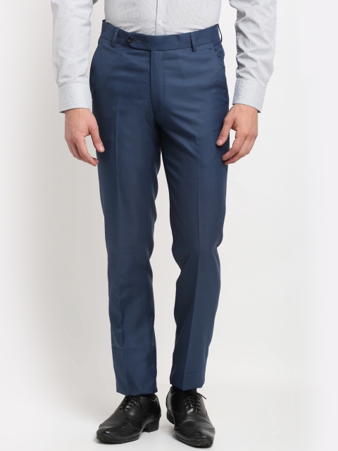 

La Mode Men Blue Formal Trousers