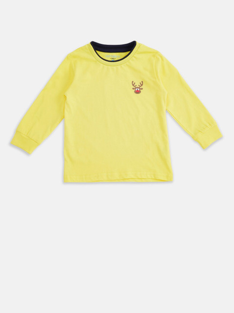 

Pantaloons Baby Boys Yellow Cotton T-shirt
