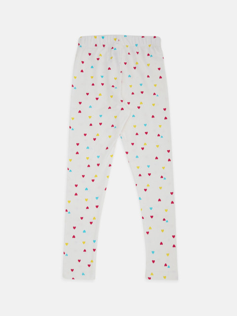 

Pantaloons Junior Girls White & Red Printed Leggings