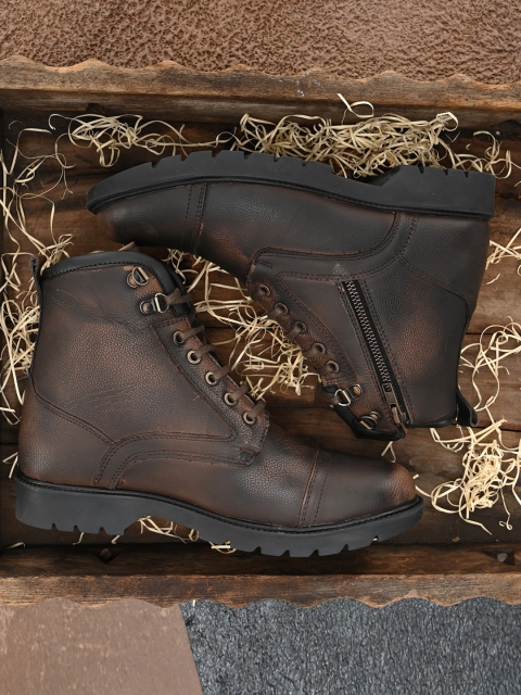 

Roadster Men Brown Leather Flat Boots