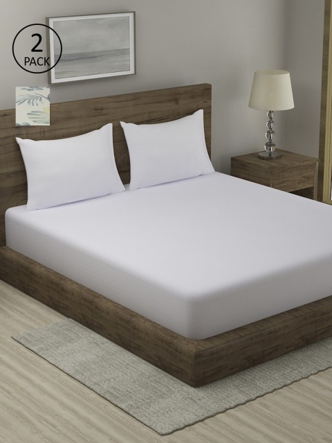 

TAG 7 Beige & White Floral 210 TC Cotton 2 King Bedsheet with 4 Pillow Covers