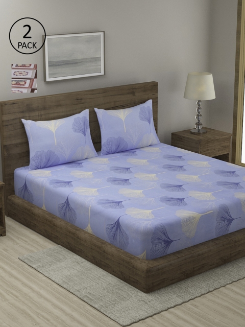 

TAG 7 Blue & Brown 210 TC 2 King Bedsheets with 4 Pillow Covers