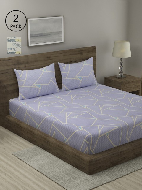 

TAG 7 Green & Blue Floral 210 TC 2 King Bedsheet with 4 Pillow Covers
