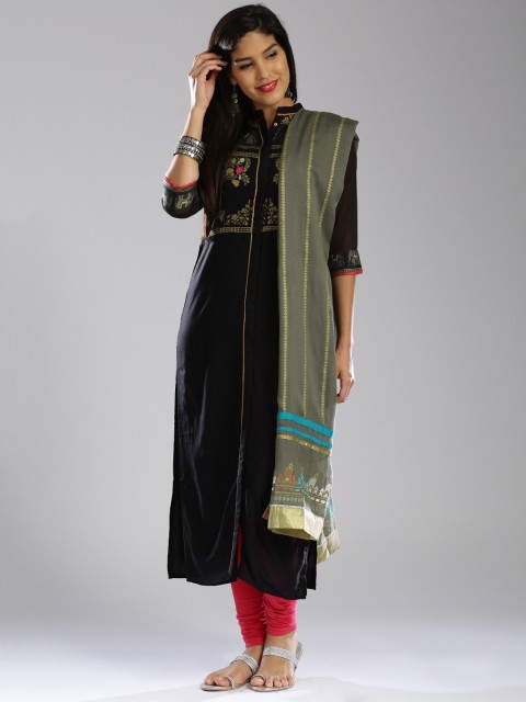 

W Grey Printed Dupatta