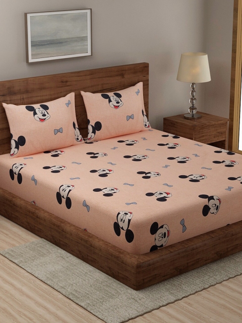 

TAG 7 Set Of 2 Pink & Maroon 210 TC 2 King Bedsheet with 4 Pillow Covers