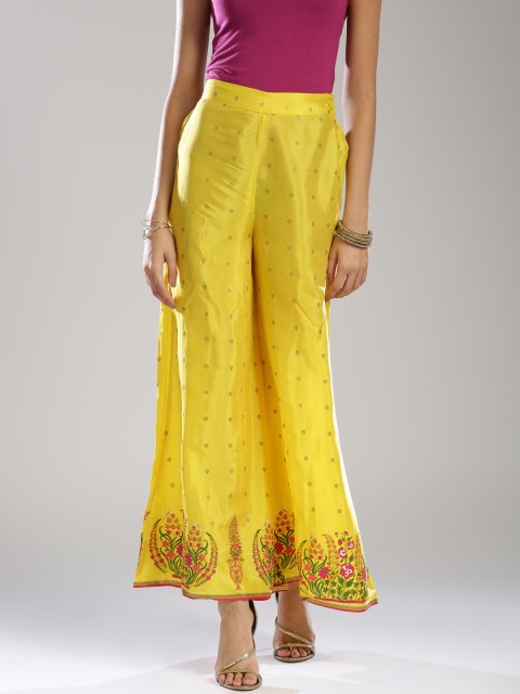 

W Women Yellow Printed Palazzos