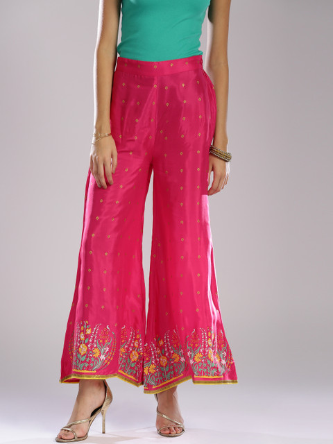 

W Women Pink Printed Palazzos