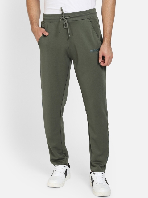 

hummel Men Green Solid Polyester Track Pants