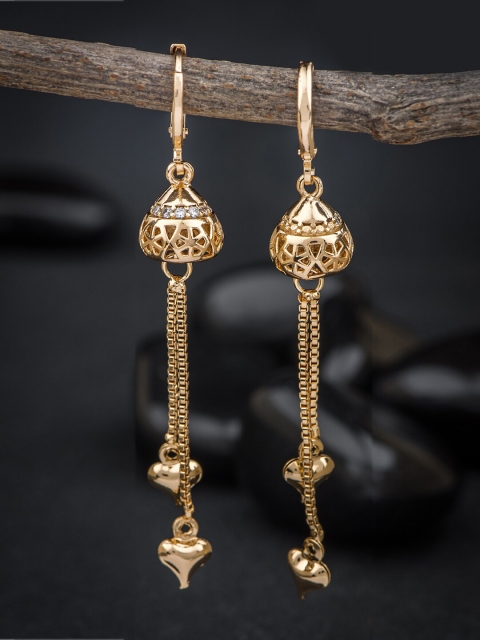 

Alankruthi Gold-Toned & Plated Tasselled Geometric Drop Earrings