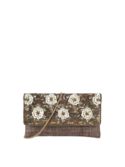 

Metro Women Antique Gold Sequines Embellished Envelope Clutch