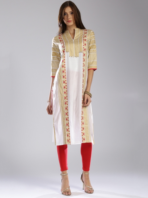 

W Women White Printed Kurta