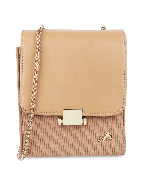 

Metro Beige Textured PU Structured Sling Bag with Fringed