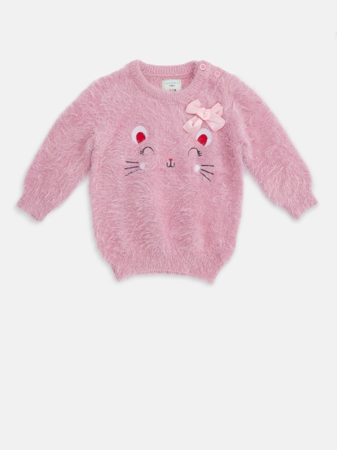 

Pantaloons Baby Girls Pink & Black Pullover