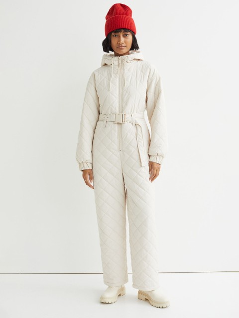 

H&M Women White Quilted Boiler Suit