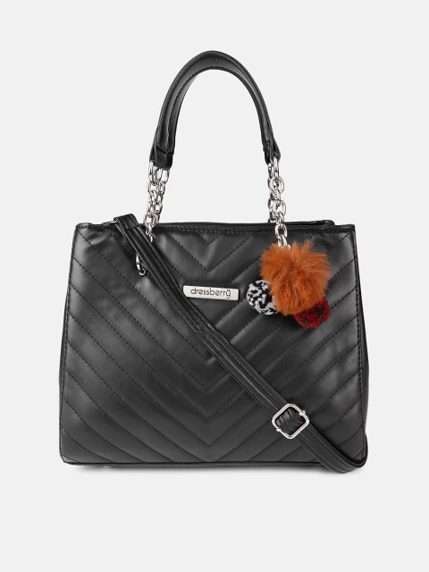 

DressBerry Black Structured Quilted Handheld Bag