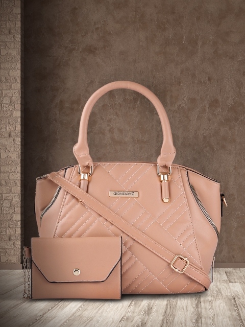 

DressBerry Women Khaki Structured Handheld Bag