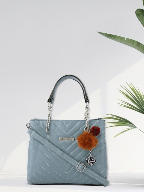 

DressBerry Blue Structured Handheld Quilted Bag
