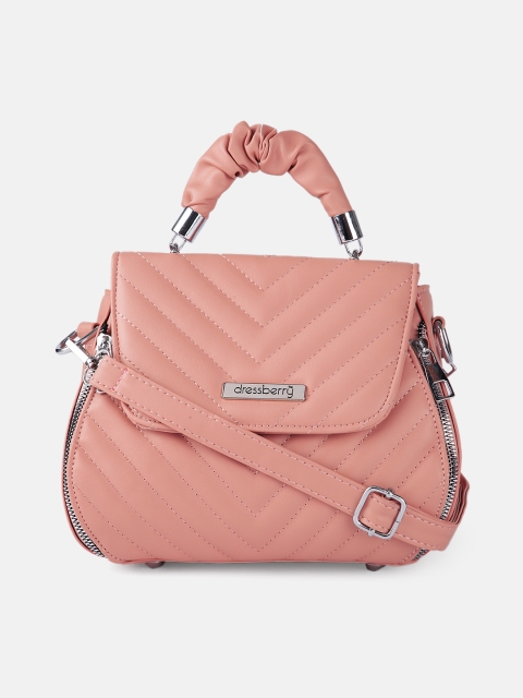 

DressBerry Women Pink Quilted Satchel