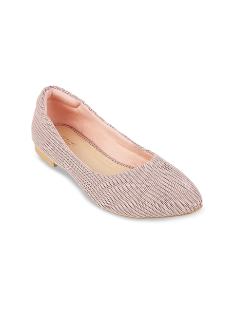 

Metro Women Peach-Coloured Striped Ballerinas Flats