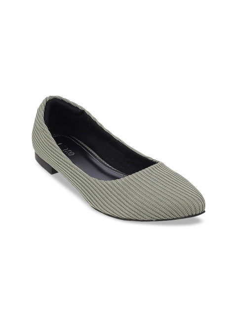 

Metro Women Green Striped Ballerinas Flats