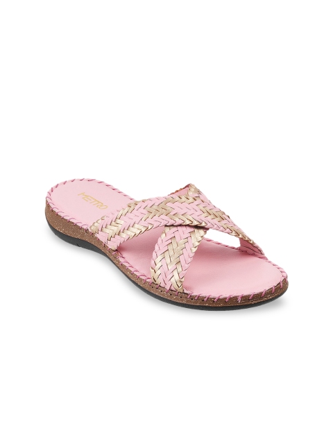 

Metro Women Pink Open Toe Flats with Laser Cuts