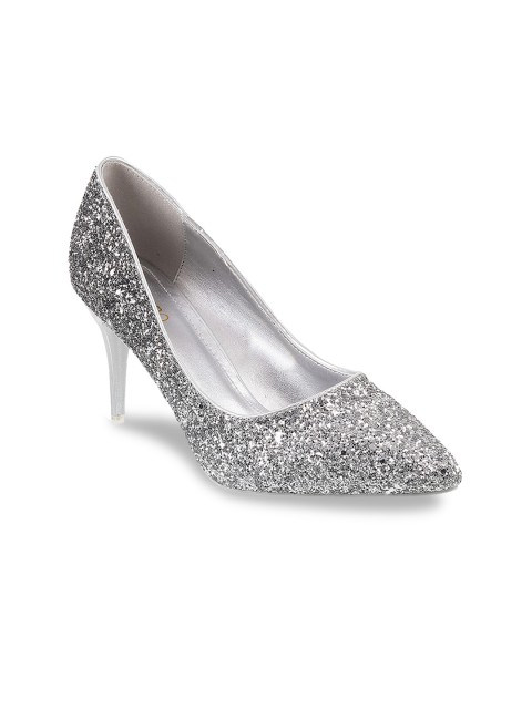 

Metro Silver-Toned Embellished Pumps