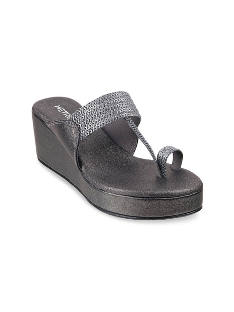 

Metro Grey Textured Wedge Sandals