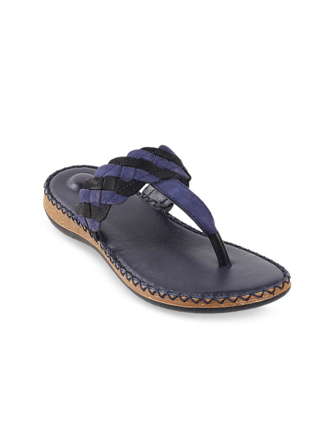 

Metro Women Blue Woven Design Open Toe Flats