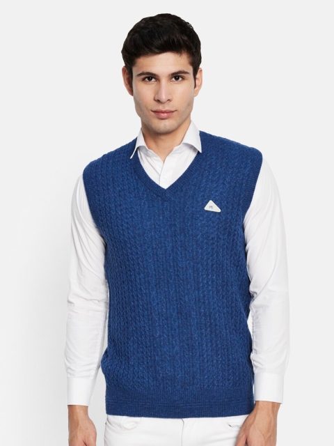 

Monte Carlo Men Blue Wool Sweater Vest