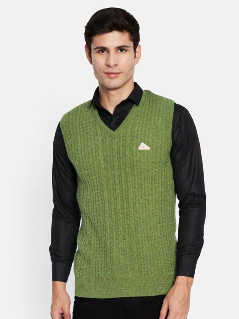 

Monte Carlo Men Green Cable Knit Woolen Sweater Vest